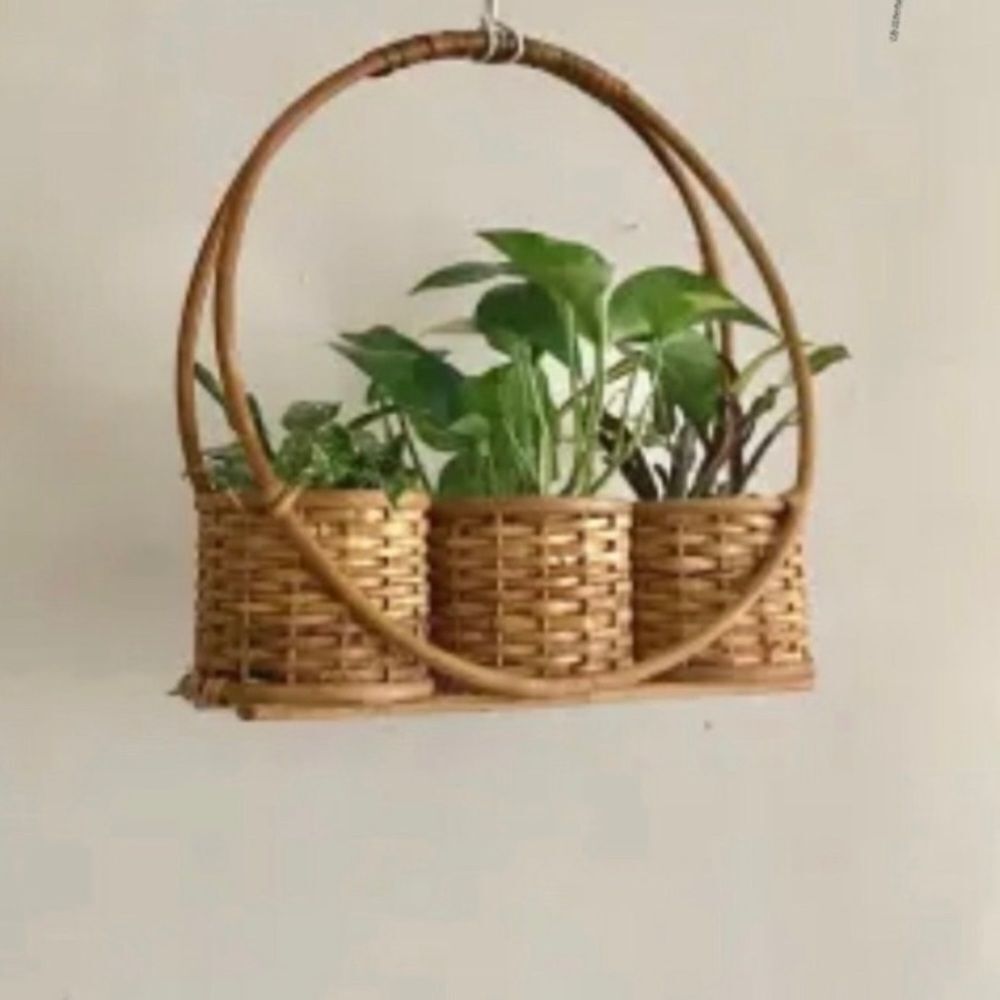 Vintage MCM Mid Century Rattan & Bombo 
Multiple Picnic Wine Baskets